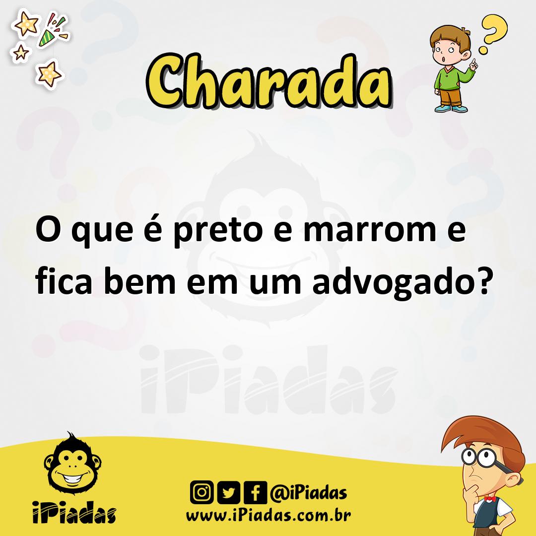 Ilustração de O que é preto e marrom e fica bem em um advogado? no iPiadas