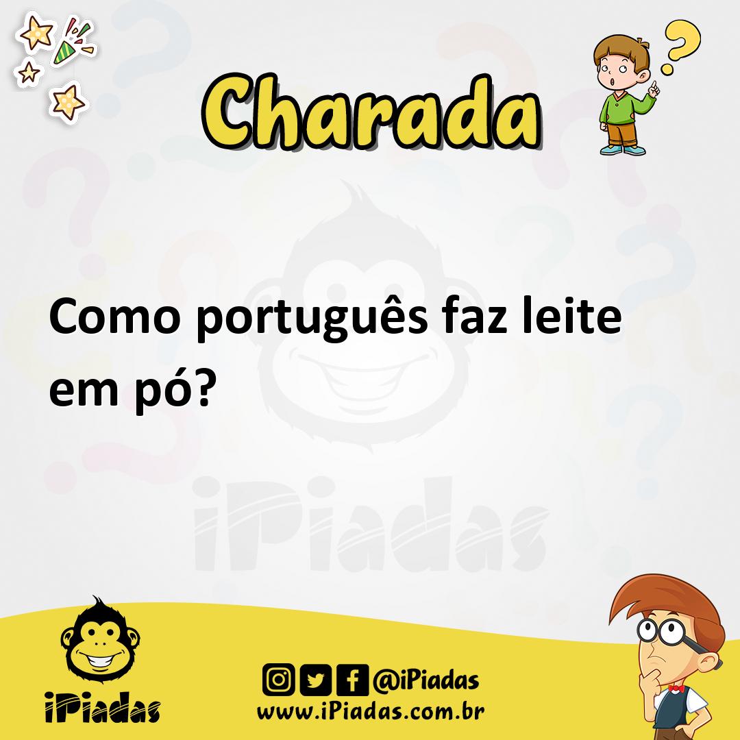 Ilustração de Como português faz leite em pó? no iPiadas