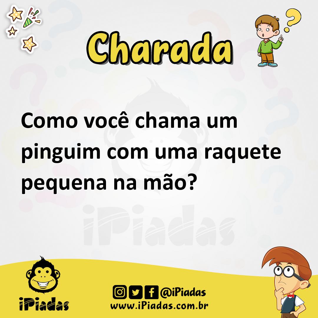 Ilustração de Como você chama um pinguim com uma raquete pequena na mão? no iPiadas
