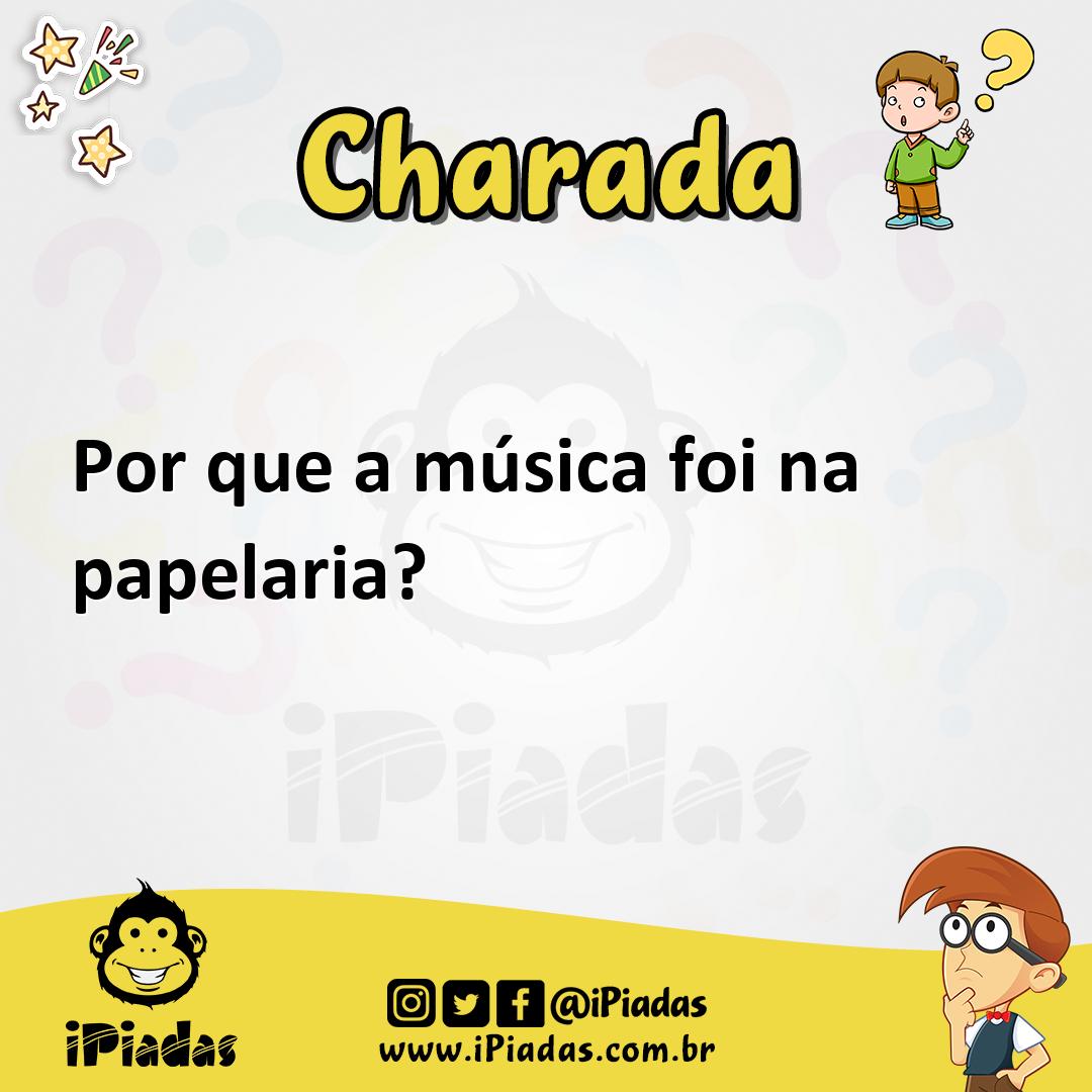 Ilustração de Por que a música foi na papelaria? no iPiadas
