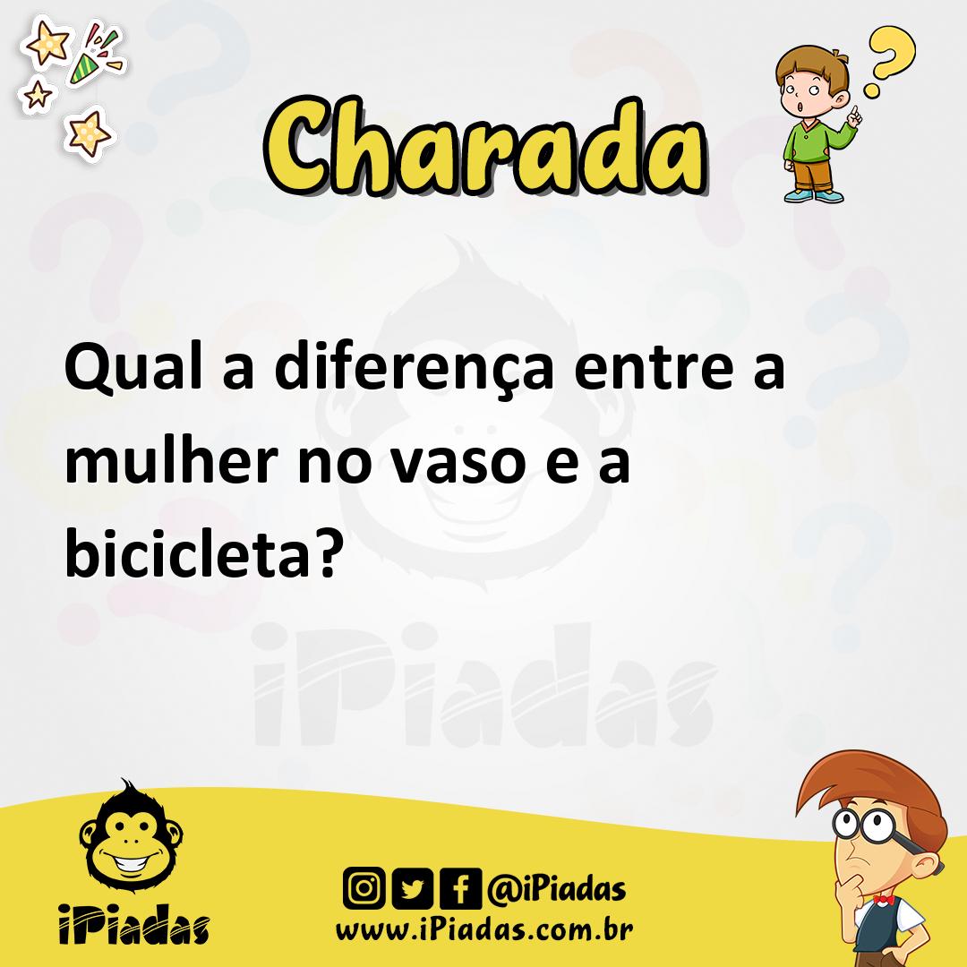 Ilustração de Qual a diferença entre a mulher no vaso e a bicicleta? no iPiadas