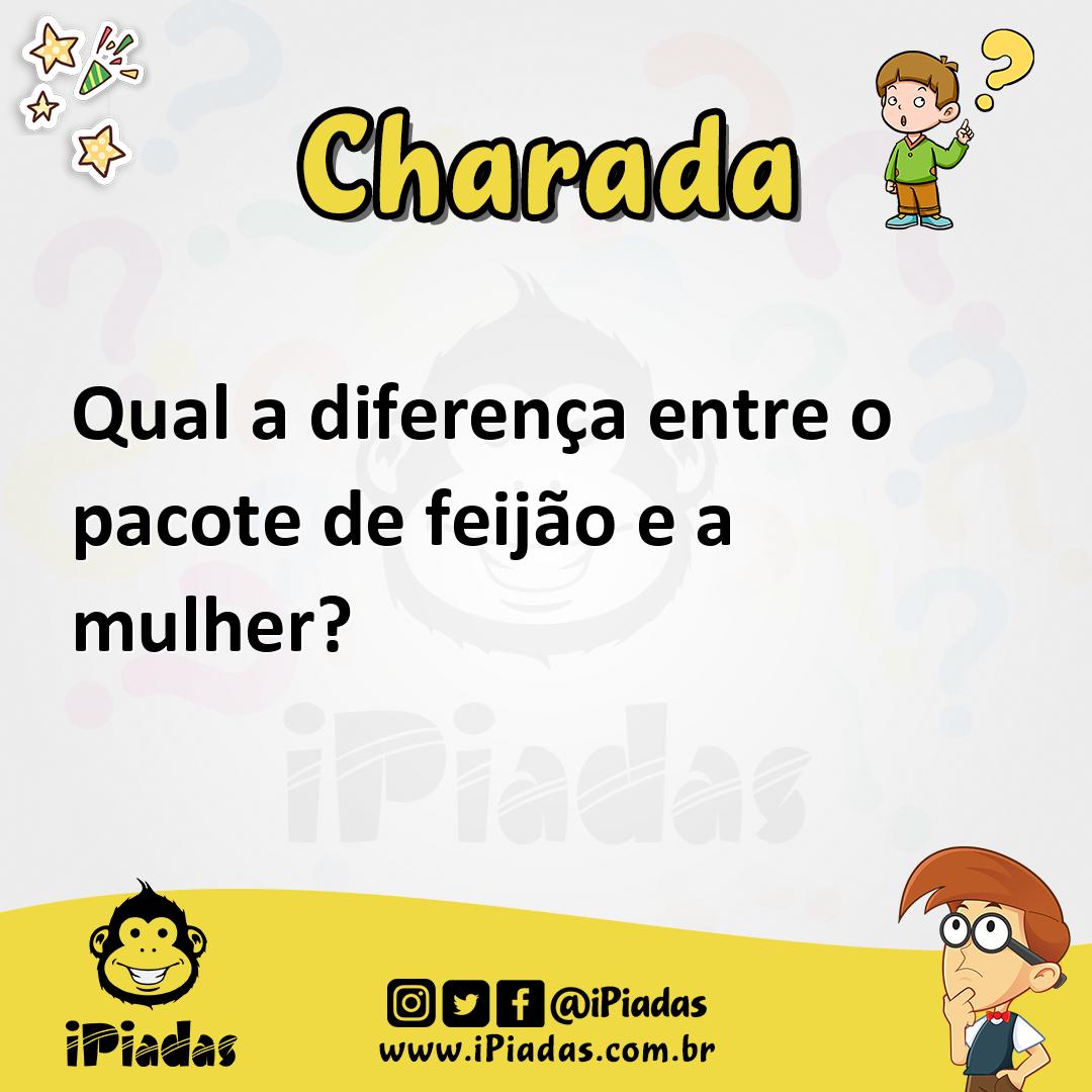 Ilustração de Qual a diferença entre o pacote de feijão e a mulher? no iPiadas