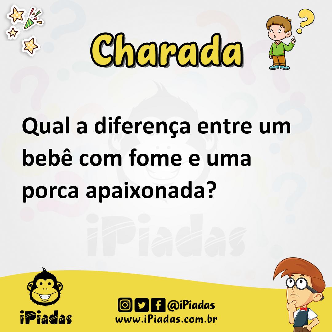Ilustração de Qual a diferença entre um bebê com fome e uma porca apaixonada? no iPiadas