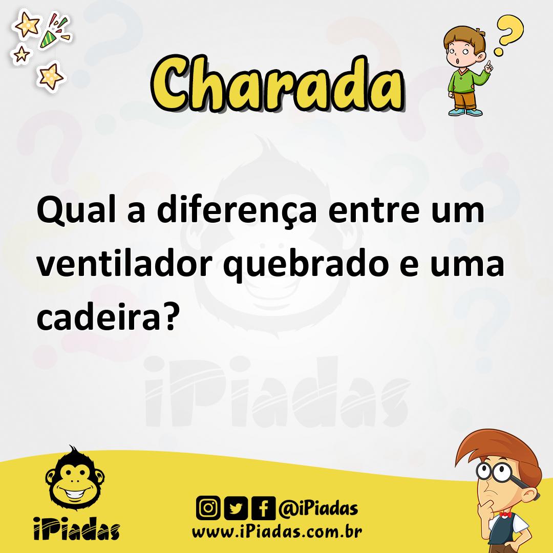 Ilustração de Qual a diferença entre um ventilador quebrado e uma cadeira? no iPiadas