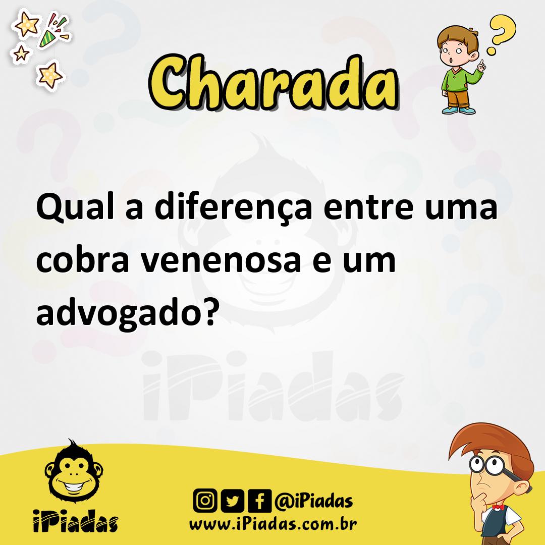 Ilustração de Qual a diferença entre uma cobra venenosa e um advogado? no iPiadas
