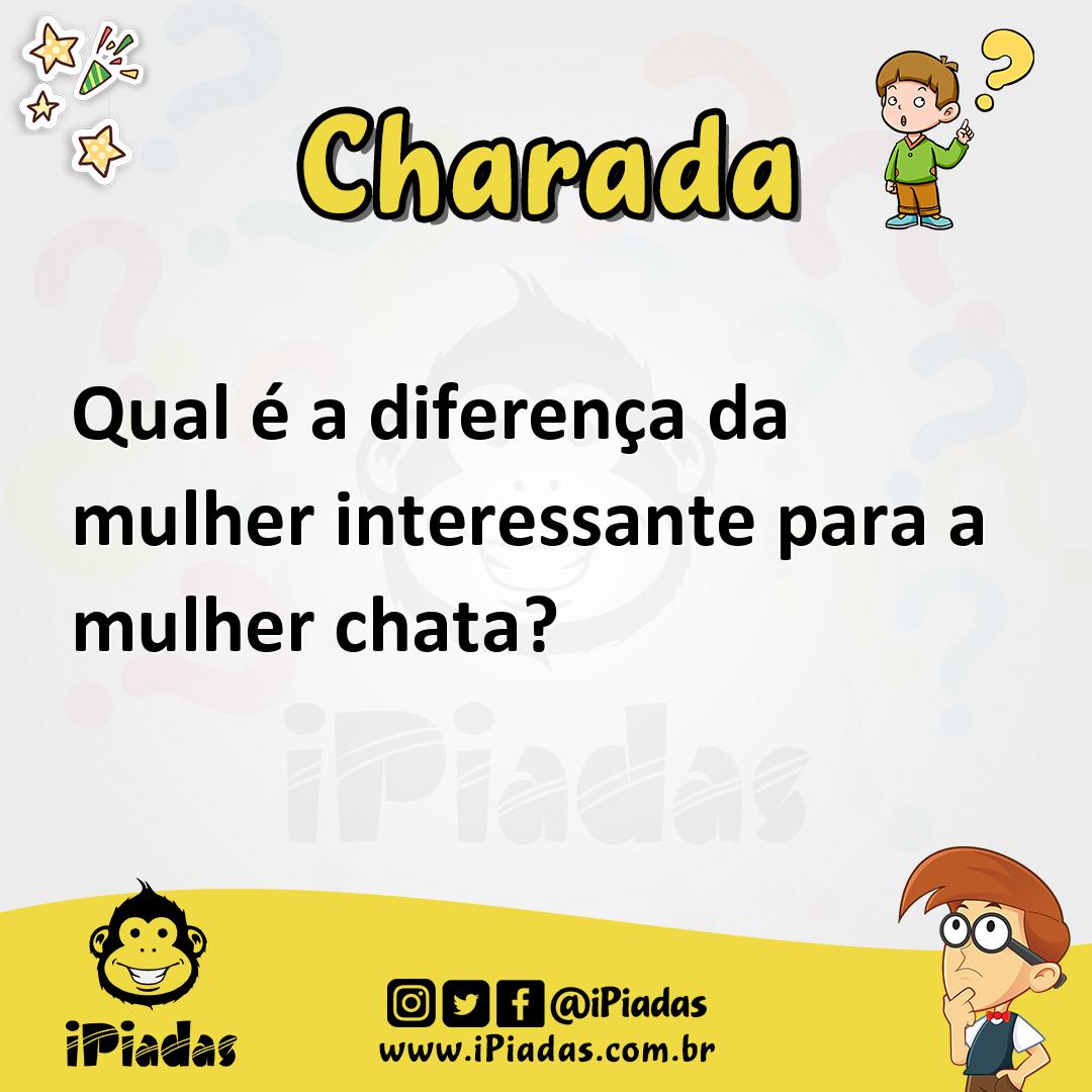 Ilustração de Qual é a diferença da mulher interessante para a mulher chata? no iPiadas