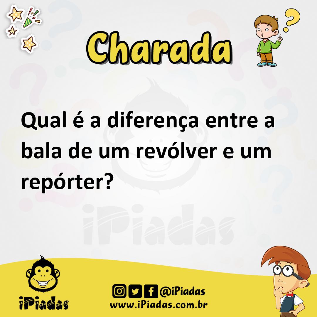 Ilustração de Qual é a diferença entre a bala de um revólver e um repórter? no iPiadas