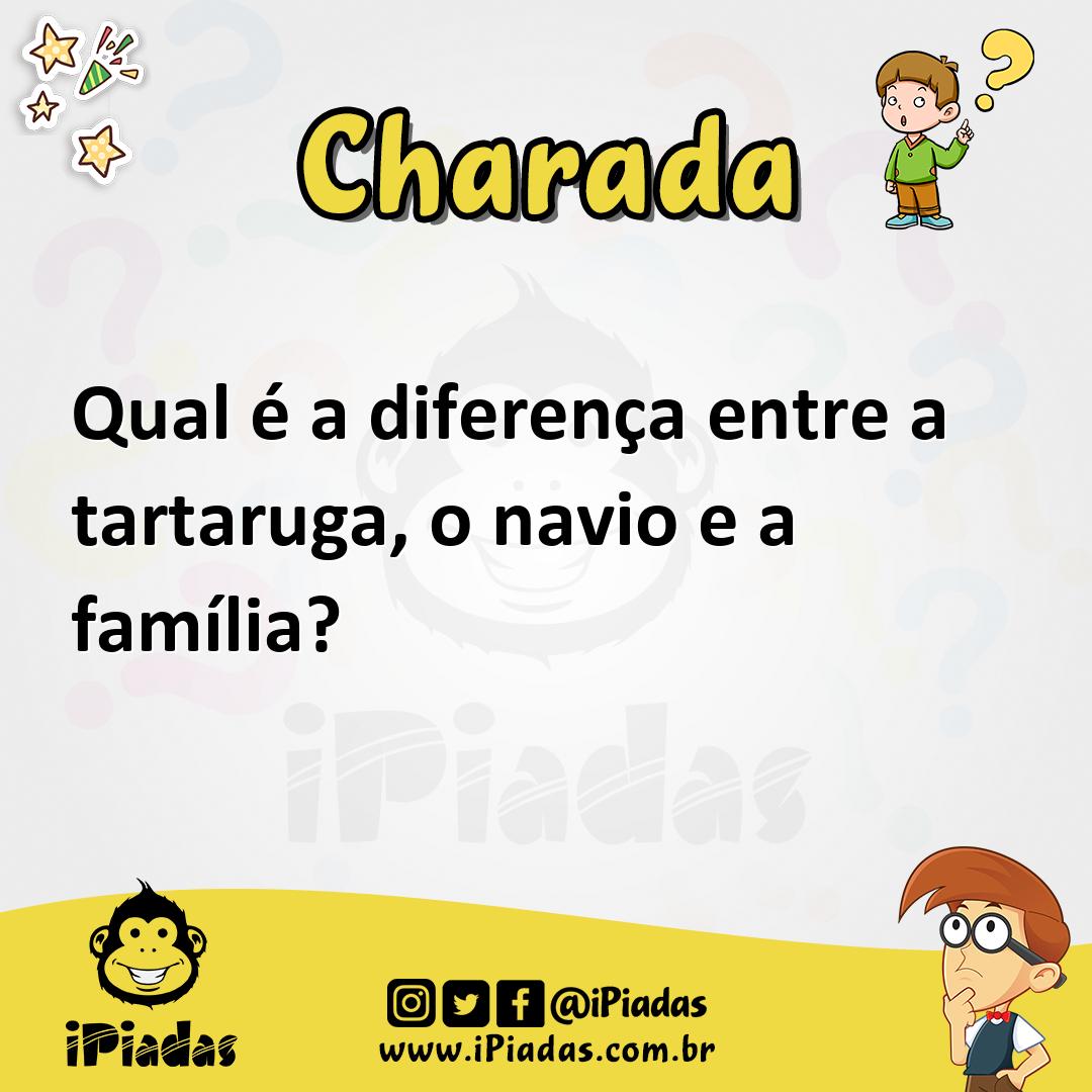 Ilustração de Qual é a diferença entre a tartaruga, o navio e a família? no iPiadas