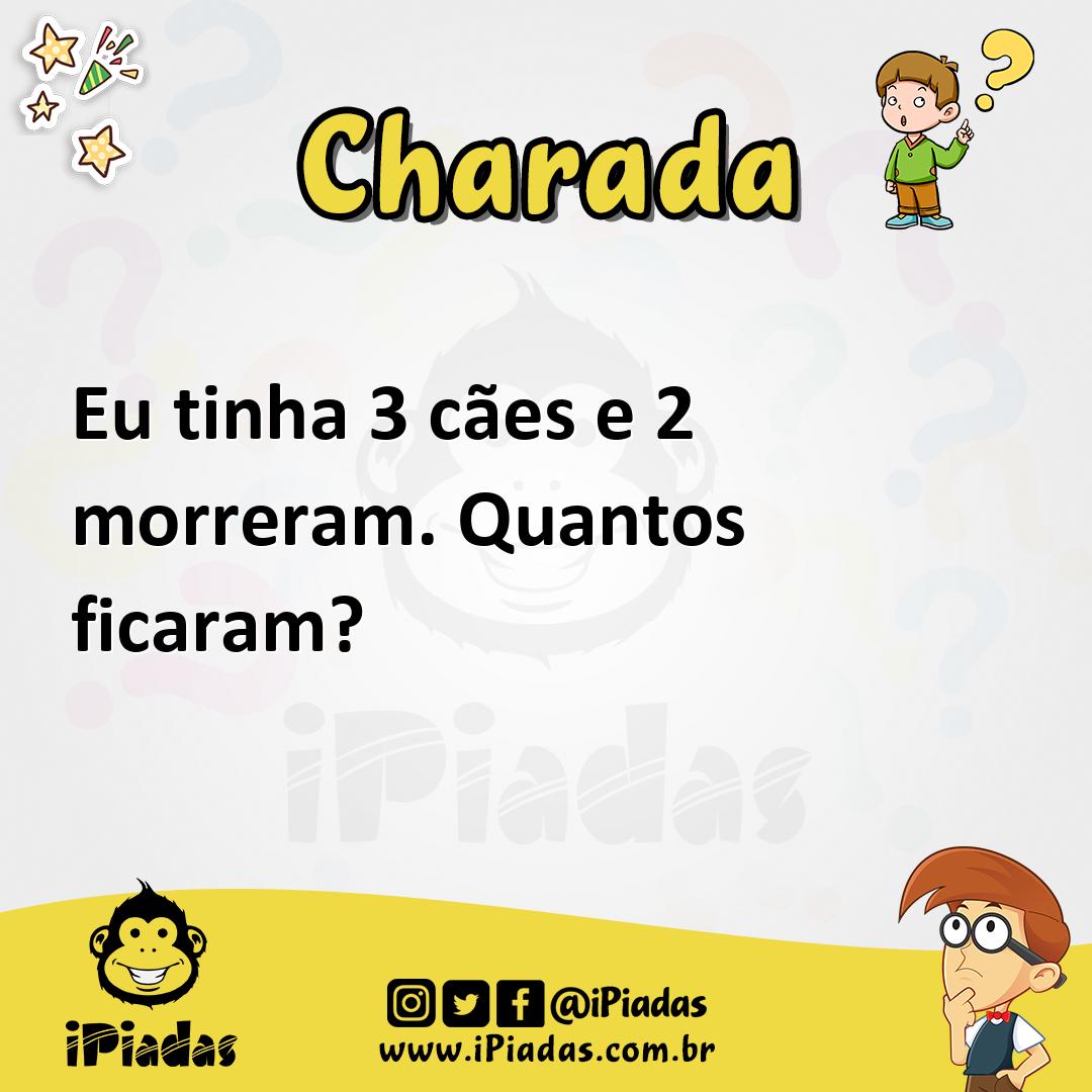 Ilustração de Eu tinha 3 cães e 2 morreram. Quantos ficaram? no iPiadas