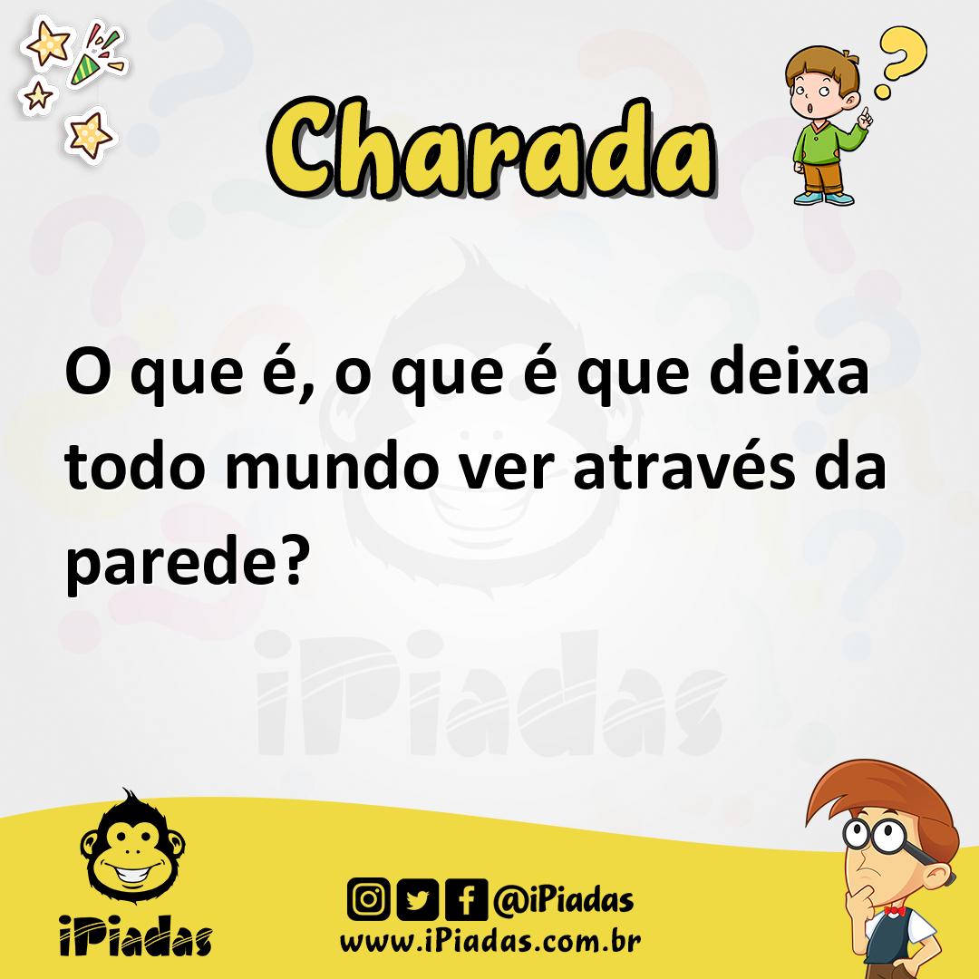 Ilustração de O que é, o que é que deixa todo mundo ver através da parede? no iPiadas