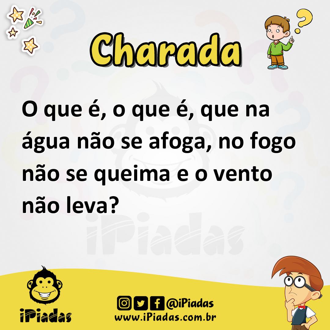 Ilustração de O que é, o que é, que na água não se afoga, no fogo não se queima e o vento não leva? no iPiadas