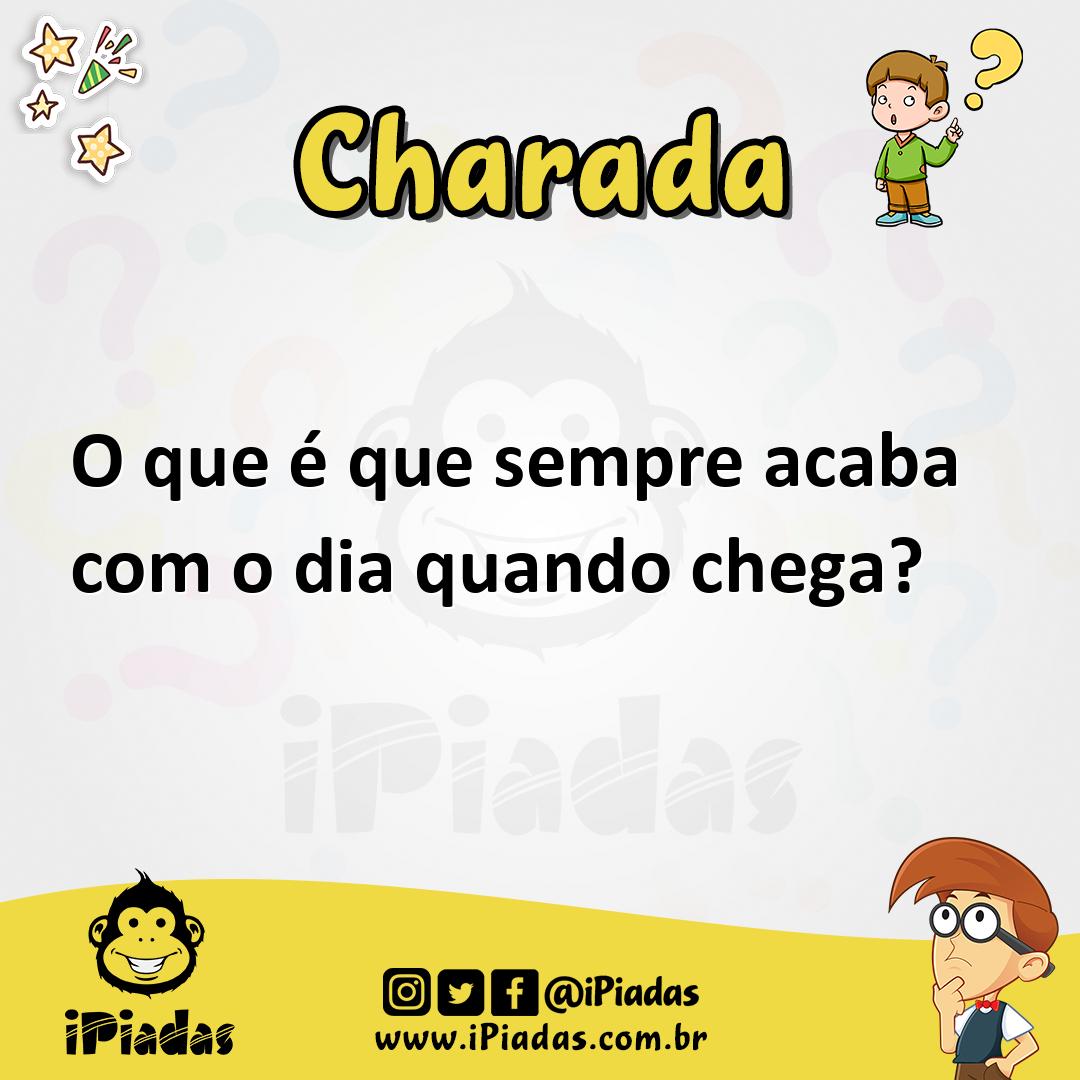 Ilustração de O que é que sempre acaba com o dia quando chega? no iPiadas