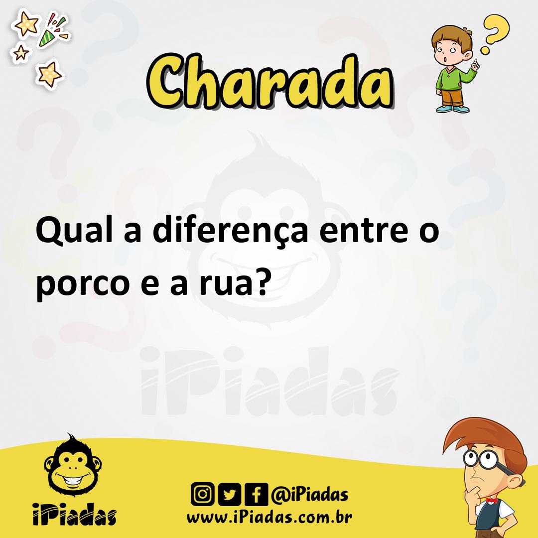 Ilustração de Qual a diferença entre o porco e a rua? no iPiadas