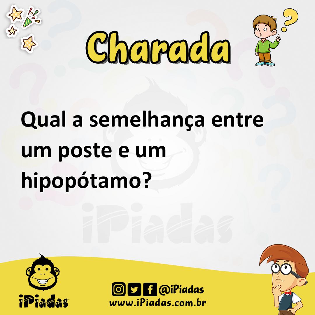 Ilustração de Qual a semelhança entre um poste e um hipopótamo? no iPiadas