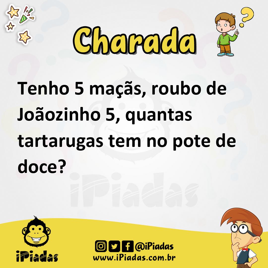Ilustração de Tenho 5 maçãs, roubo de Joãozinho 5, quantas tartarugas tem no pote de doce? no iPiadas