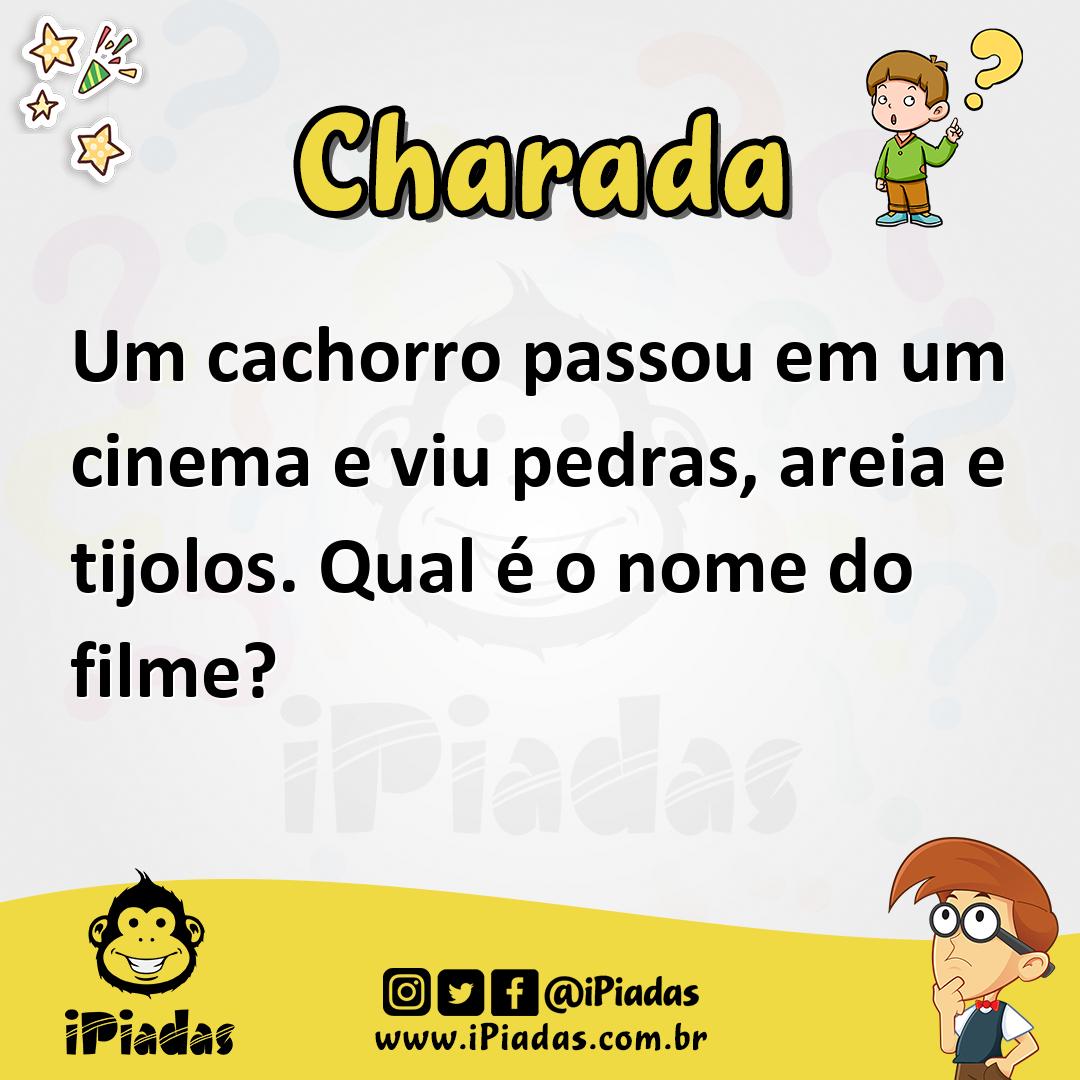 Ilustração de Um cachorro passou em um cinema e viu pedras, areia e tijolos. Qual é o nome do filme? no iPiadas