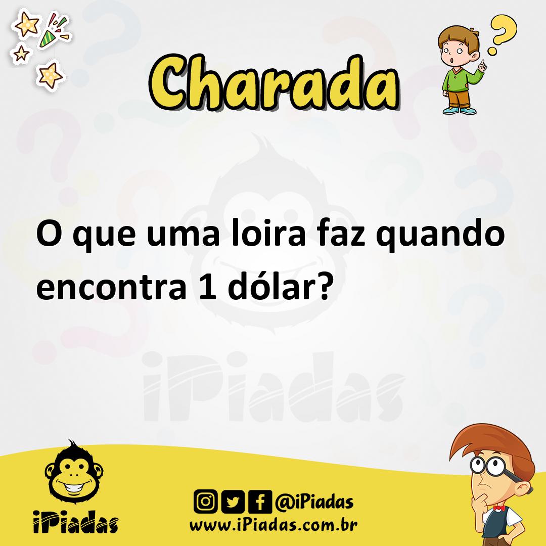 Ilustração de O que uma loira faz quando encontra 1 dólar? no iPiadas