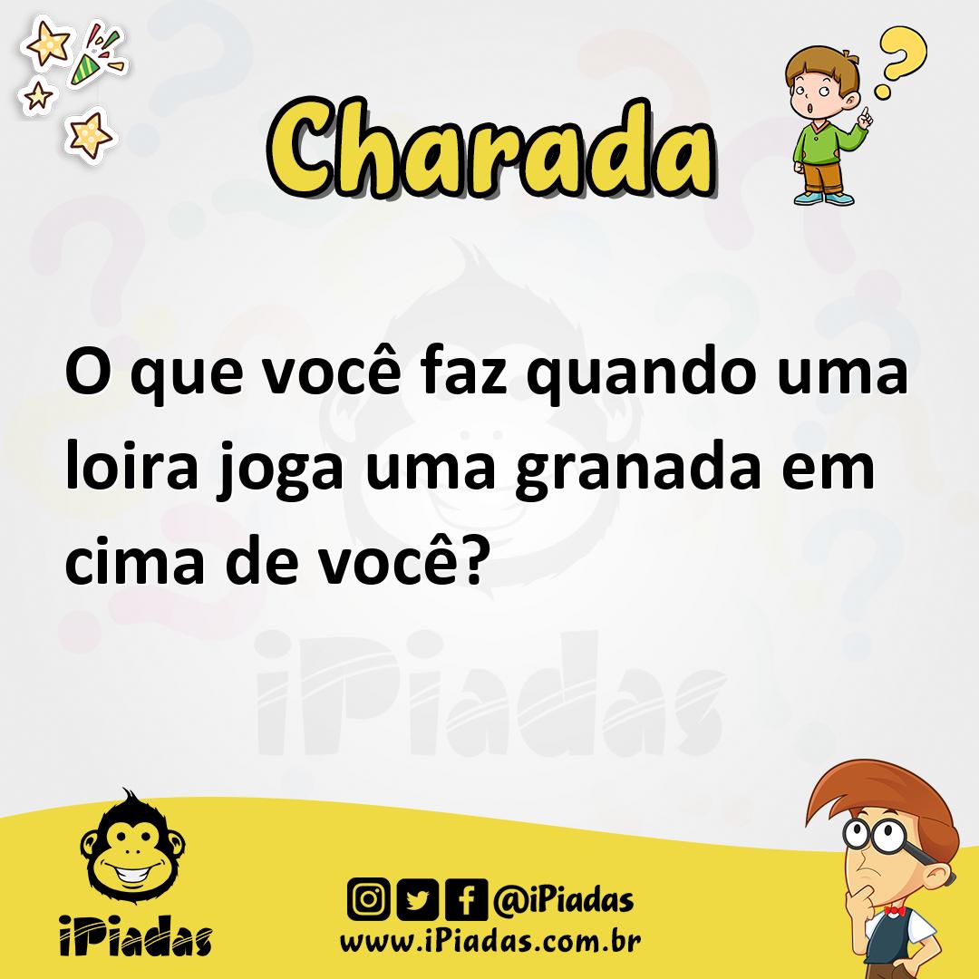 Ilustração de O que você faz quando uma loira joga uma granada em cima de você? no iPiadas