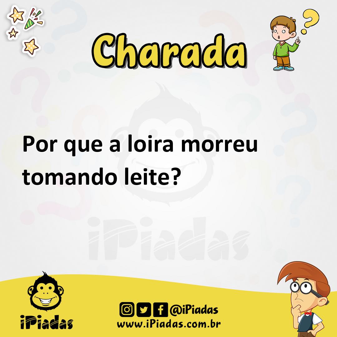 Ilustração de Por que a loira morreu tomando leite? no iPiadas