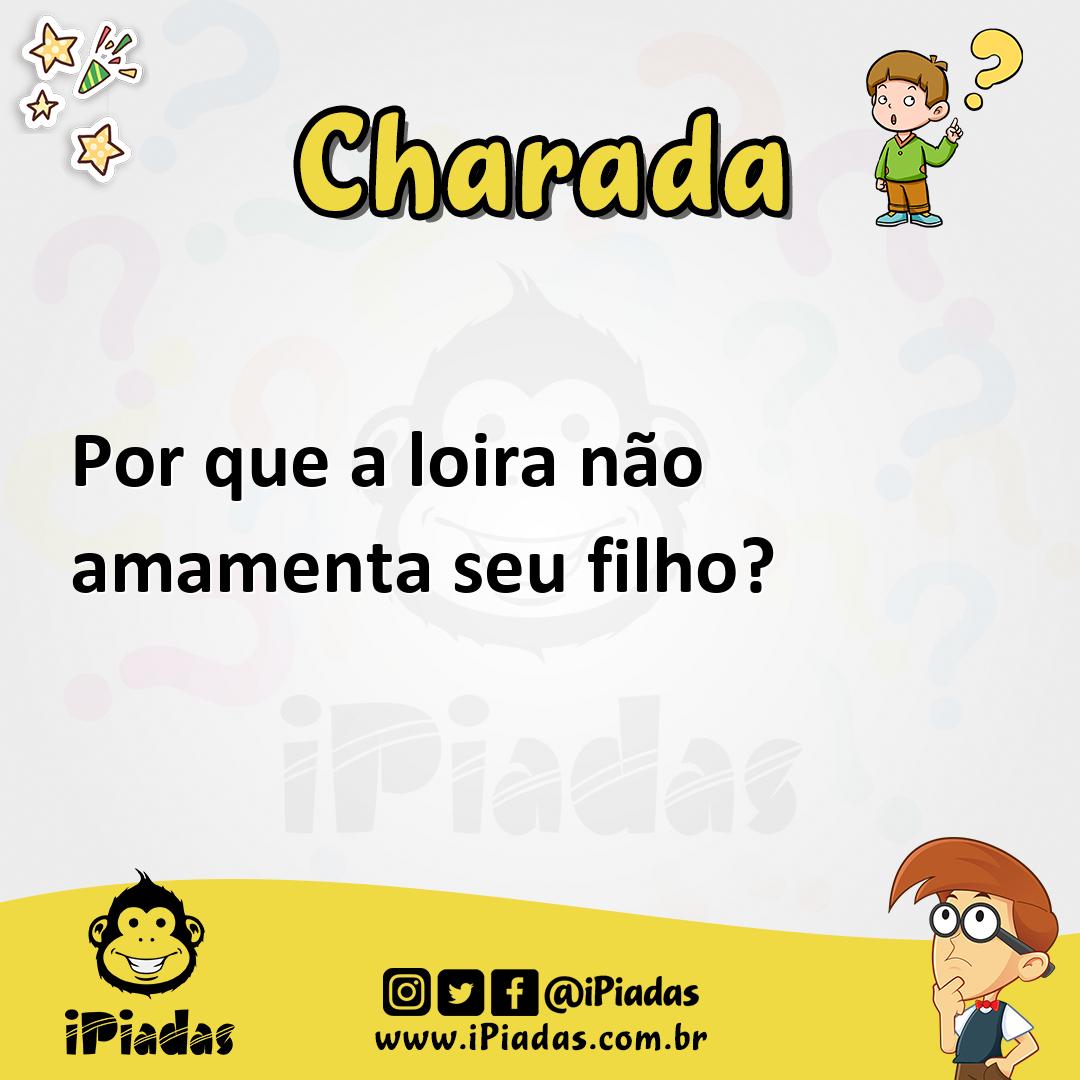 Ilustração de Por que a loira não amamenta seu filho? no iPiadas