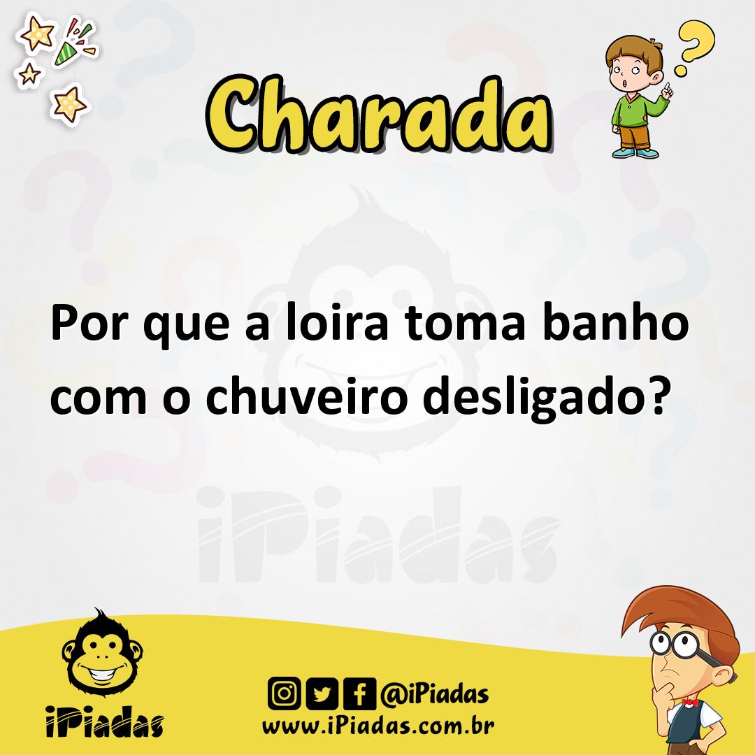 Ilustração de Por que a loira toma banho com o chuveiro desligado? no iPiadas