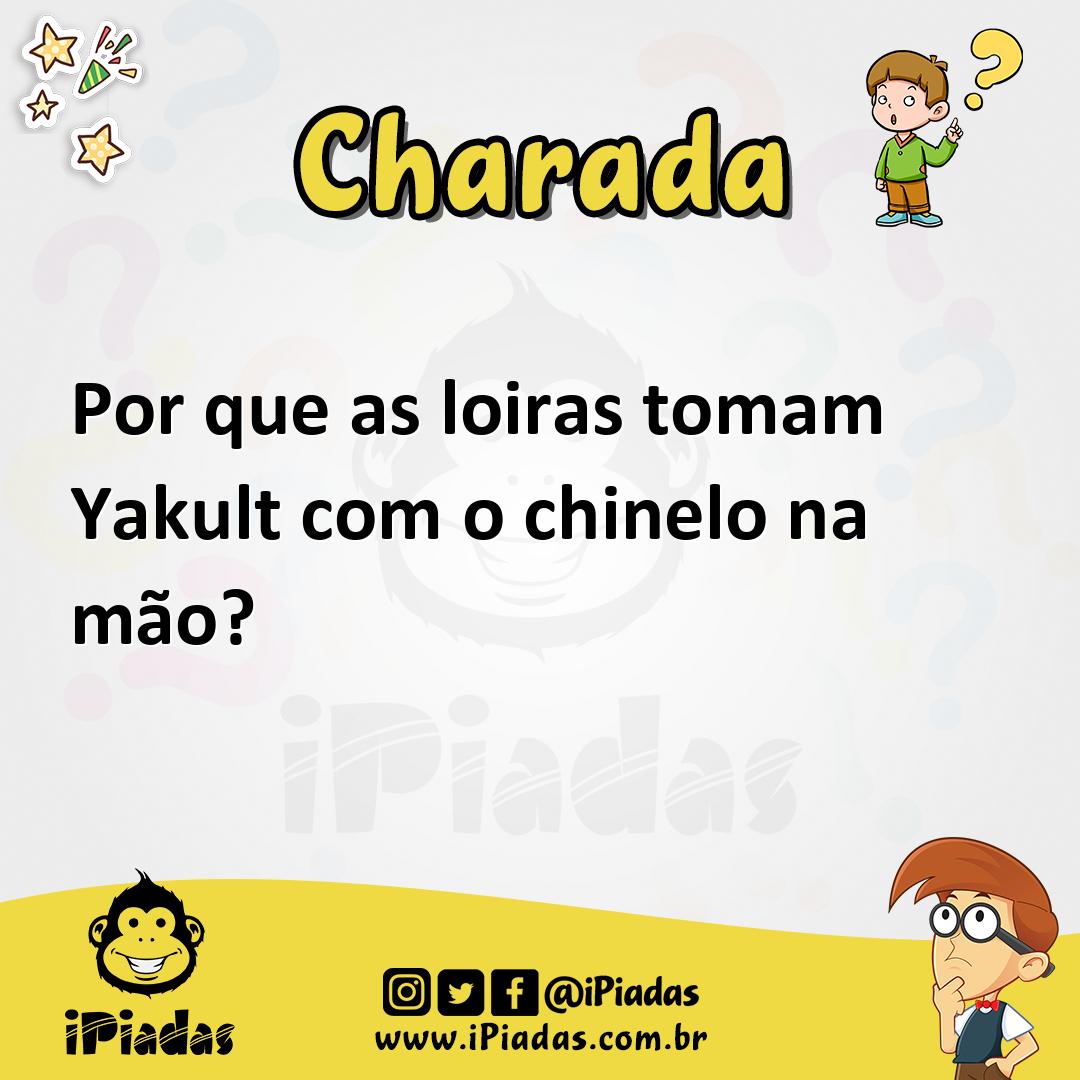 Ilustração de Por que as loiras tomam Yakult com o chinelo na mão? no iPiadas