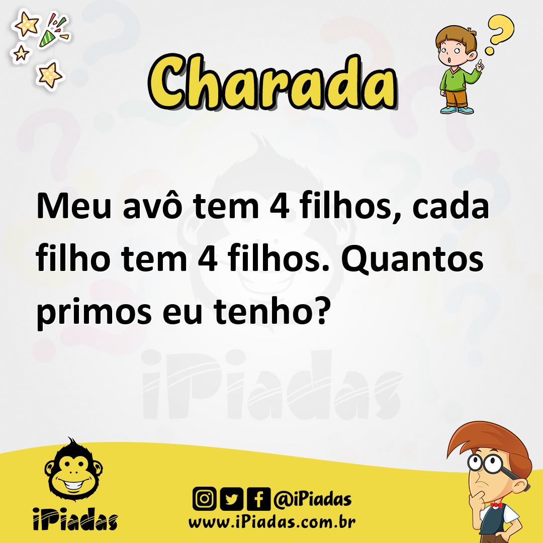 Ilustração de Meu avô tem 4 filhos, cada filho tem 4 filhos. Quantos primos eu tenho? no iPiadas