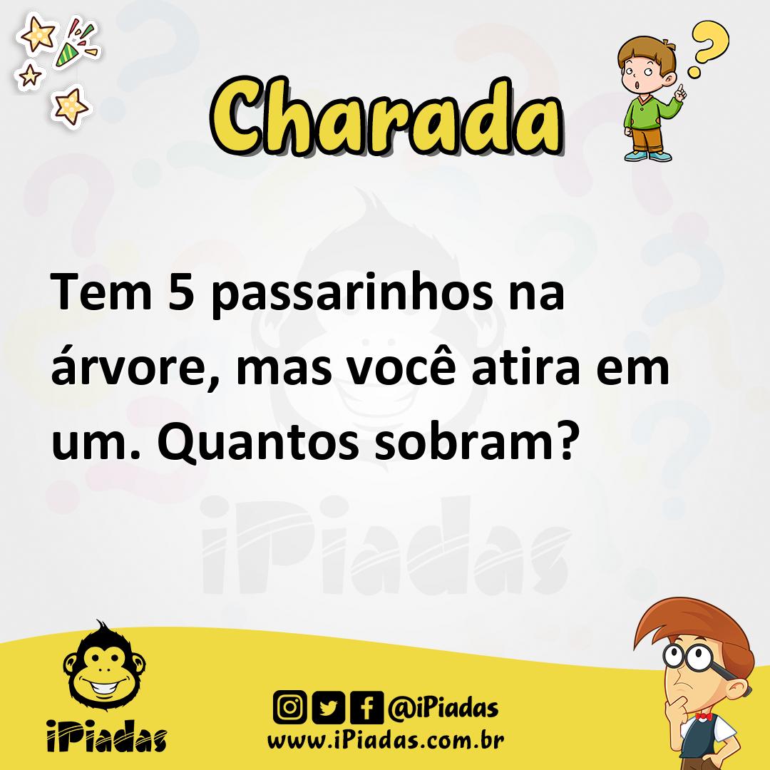 Ilustração de Tem 5 passarinhos na árvore, mas você atira em um. Quantos sobram? no iPiadas
