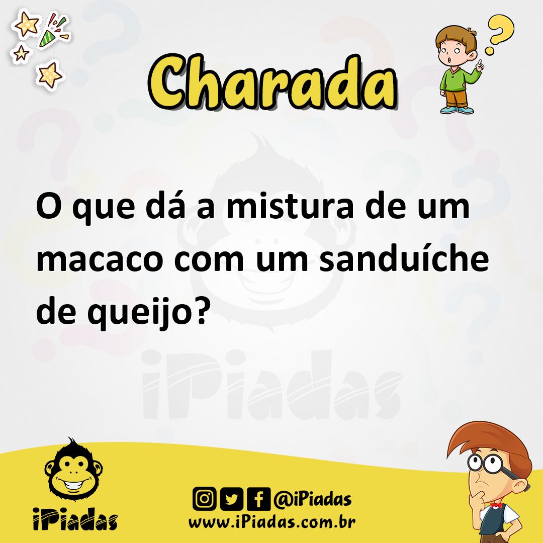 Ilustração de O que dá a mistura de um macaco com um sanduíche de queijo? no iPiadas