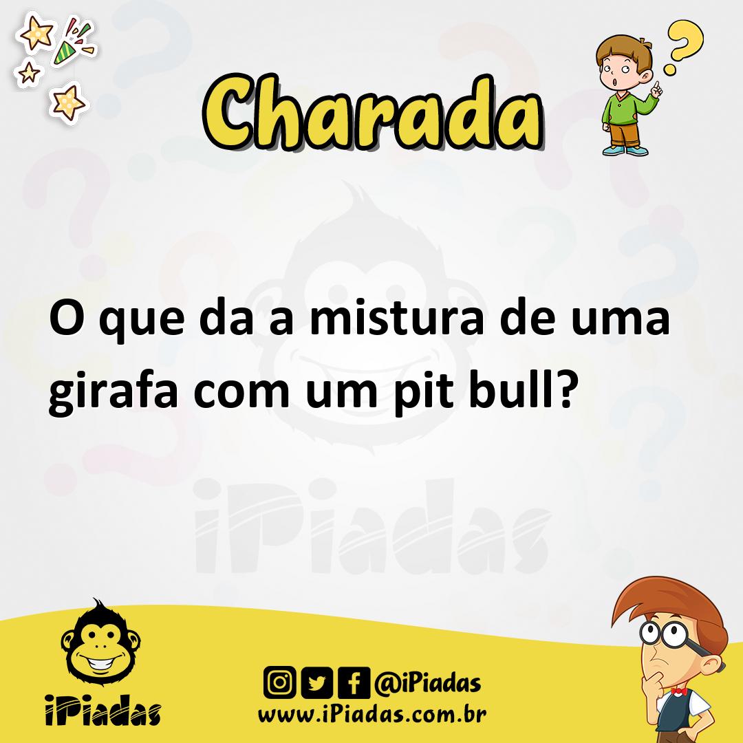 Ilustração de O que da a mistura de uma girafa com um pit bull? no iPiadas