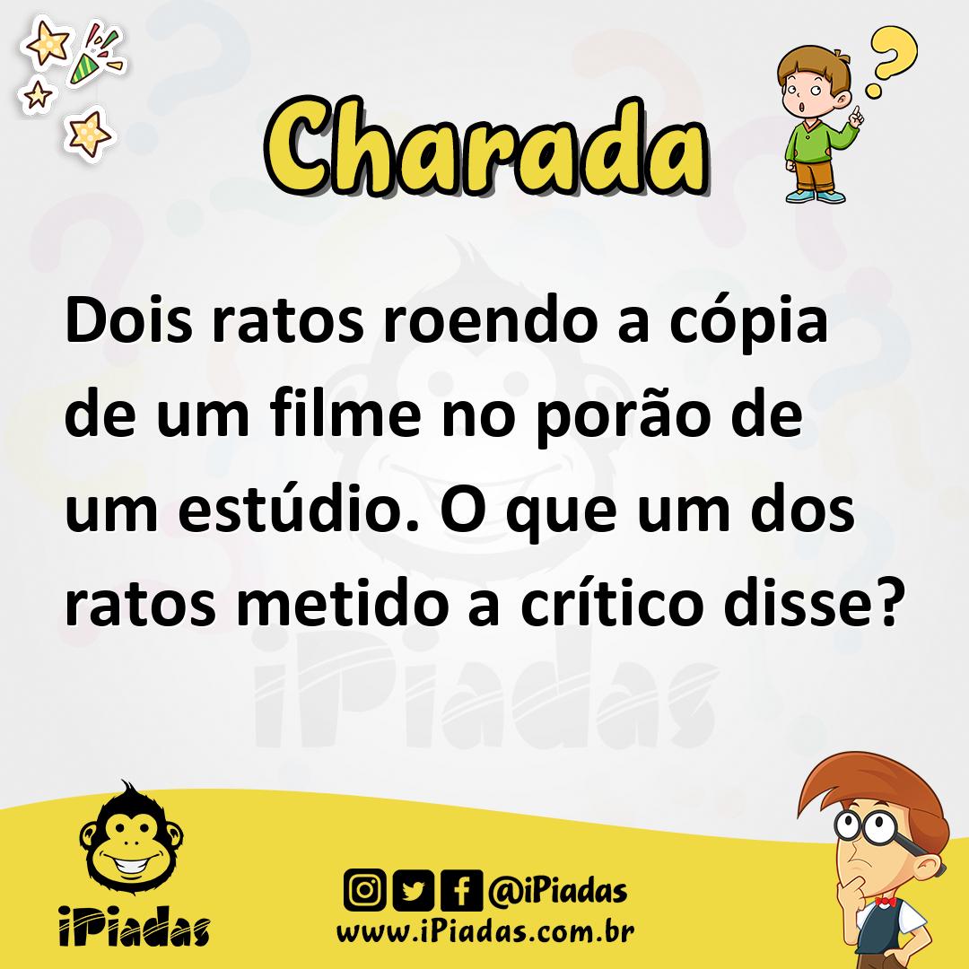 Ilustração de Dois ratos roendo a cópia de um filme no porão de um estúdio. O que um dos ratos metido a crítico disse? no iPiadas