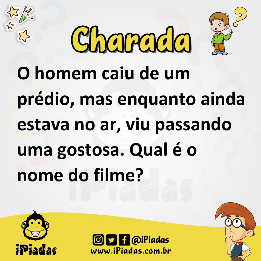 Ilustração de O homem caiu de um prédio, mas enquanto ainda estava no ar, viu passando uma gostosa. Qual é o nome do filme? no iPiadas