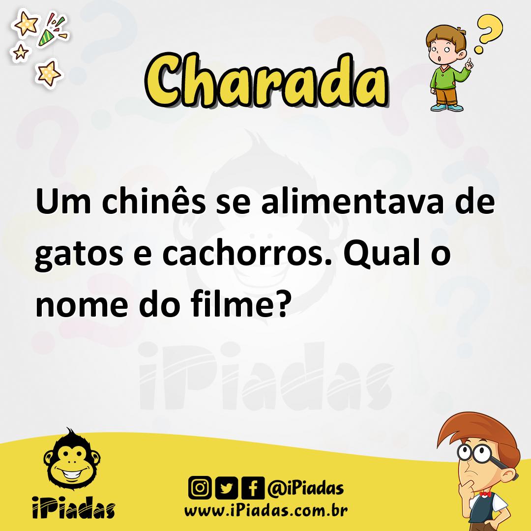 Ilustração de Um chinês se alimentava de gatos e cachorros. Qual o nome do filme? no iPiadas
