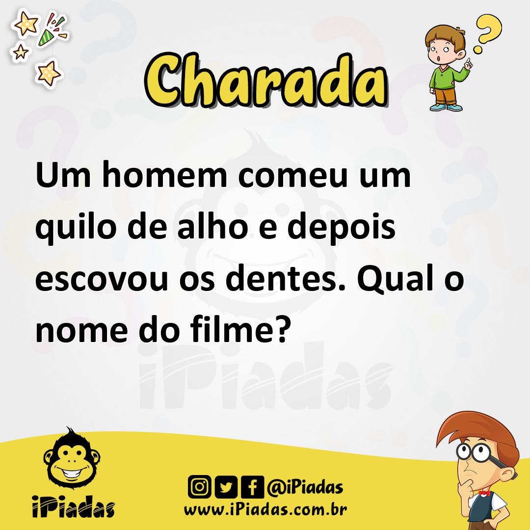 Ilustração de Um homem comeu um quilo de alho e depois escovou os dentes. Qual o nome do filme? no iPiadas