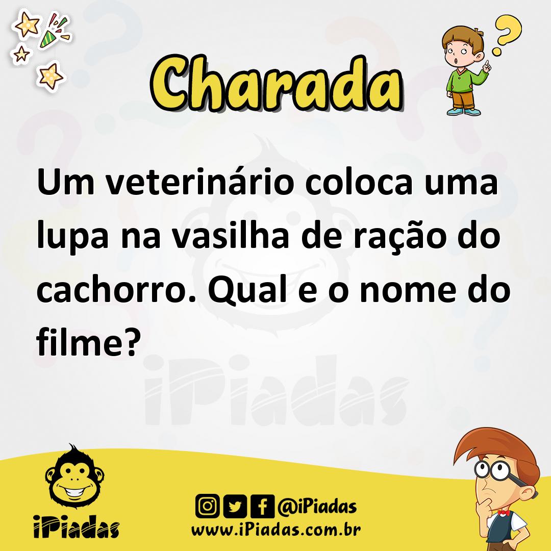 Ilustração de Um veterinário coloca uma lupa na vasilha de ração do cachorro. Qual e o nome do filme? no iPiadas