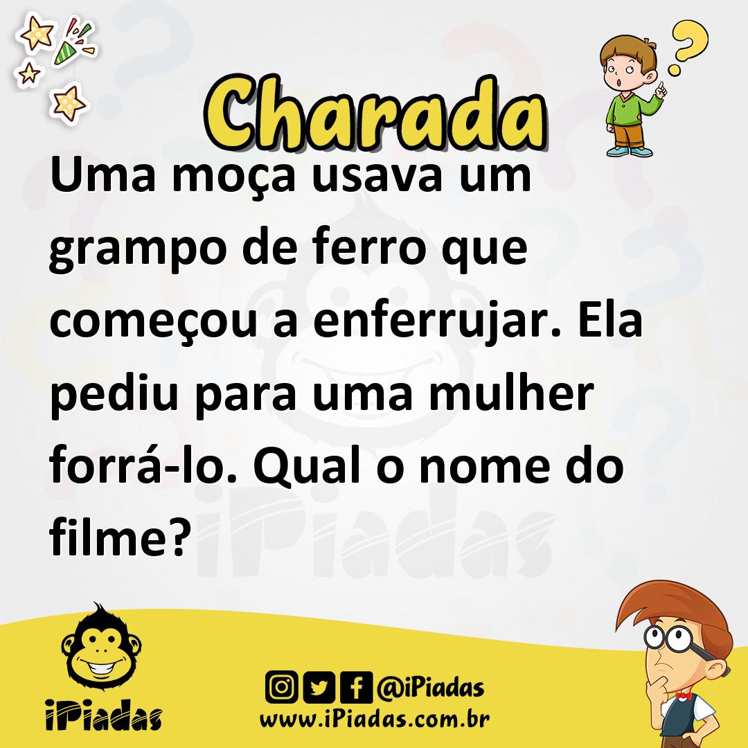 Ilustração de Uma moça usava um grampo de ferro que começou a enferrujar. Ela pediu para uma mulher forrá-lo. Qual o nome do filme? no iPiadas