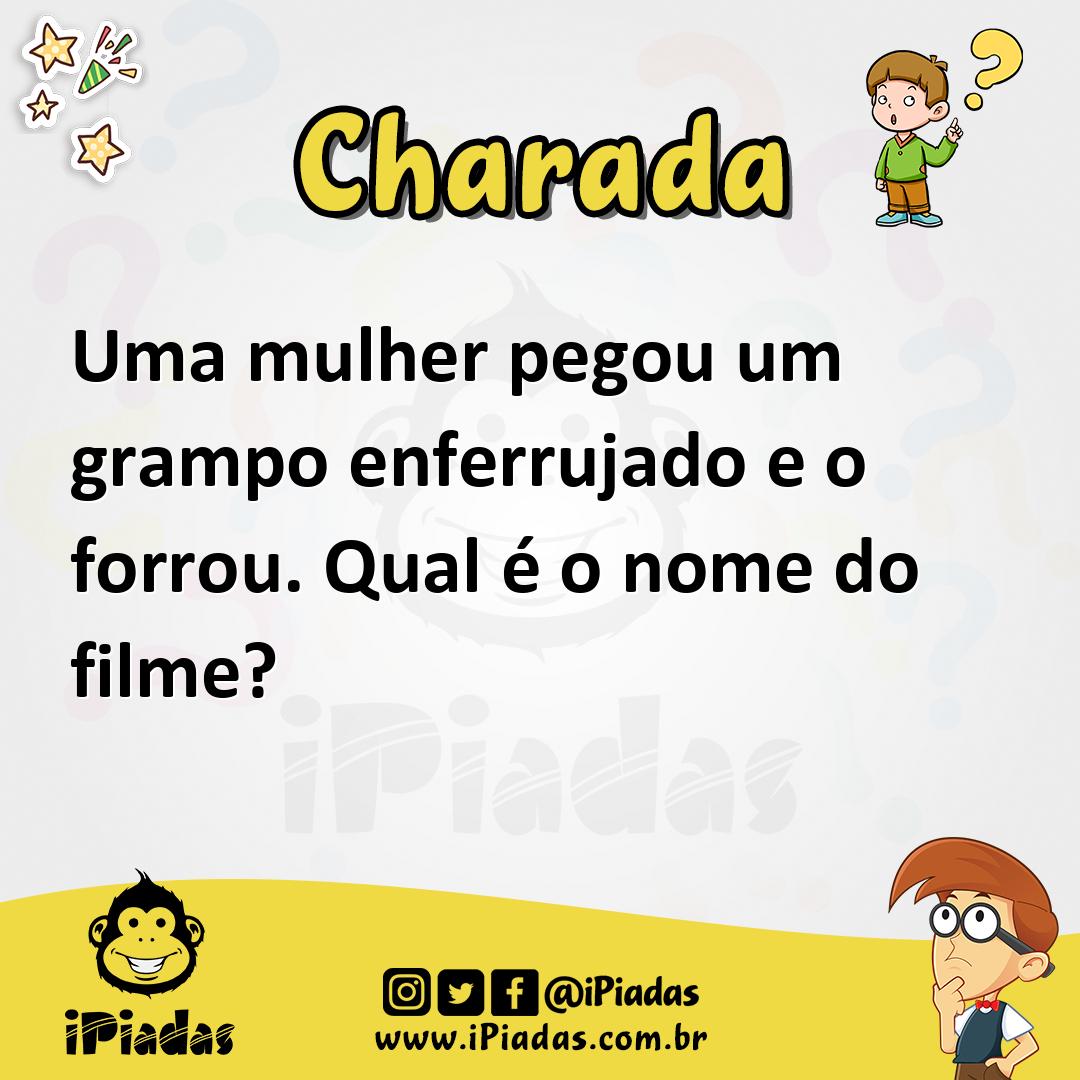 Ilustração de Uma mulher pegou um grampo enferrujado e o forrou. Qual é o nome do filme? no iPiadas
