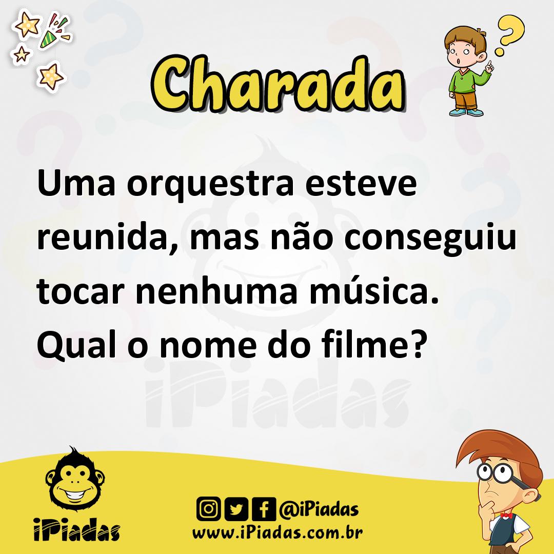 Ilustração de Uma orquestra esteve reunida, mas não conseguiu tocar nenhuma música. Qual o nome do filme? no iPiadas