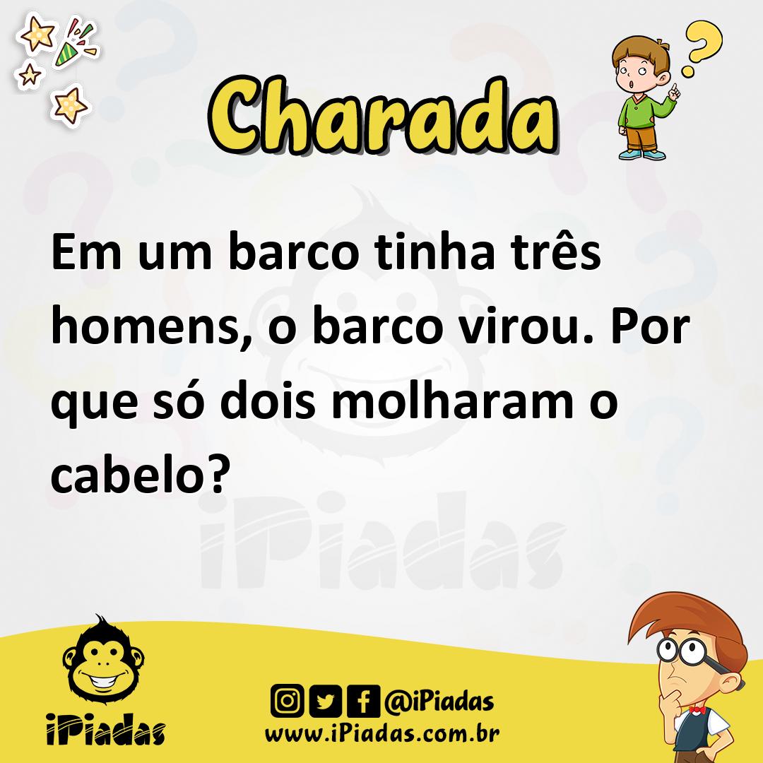 Ilustração de Em um barco tinha três homens, o barco virou. Por que só dois molharam o cabelo? no iPiadas
