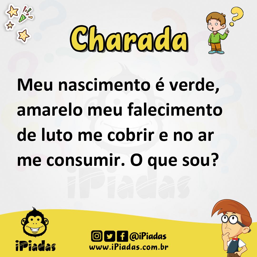 Ilustração de Meu nascimento é verde, amarelo meu falecimento de luto me cobrir e no ar me consumir. O que sou? no iPiadas