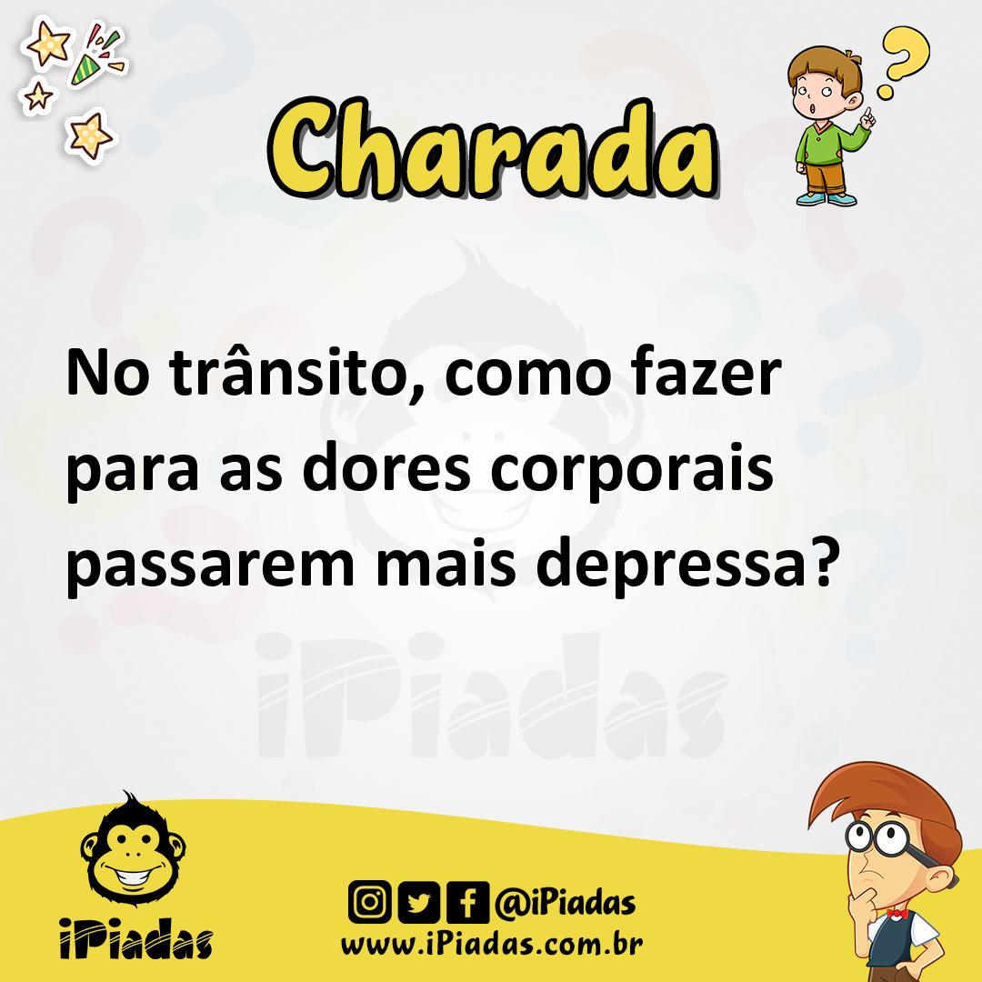 Ilustração de No trânsito, como fazer para as dores corporais passarem mais depressa? no iPiadas