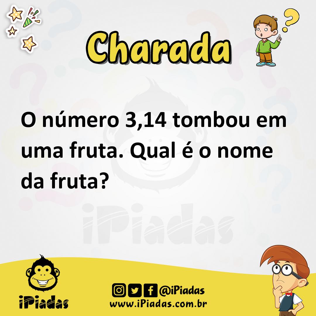 Ilustração de O número 3,14 tombou em uma fruta. Qual é o nome da fruta? no iPiadas
