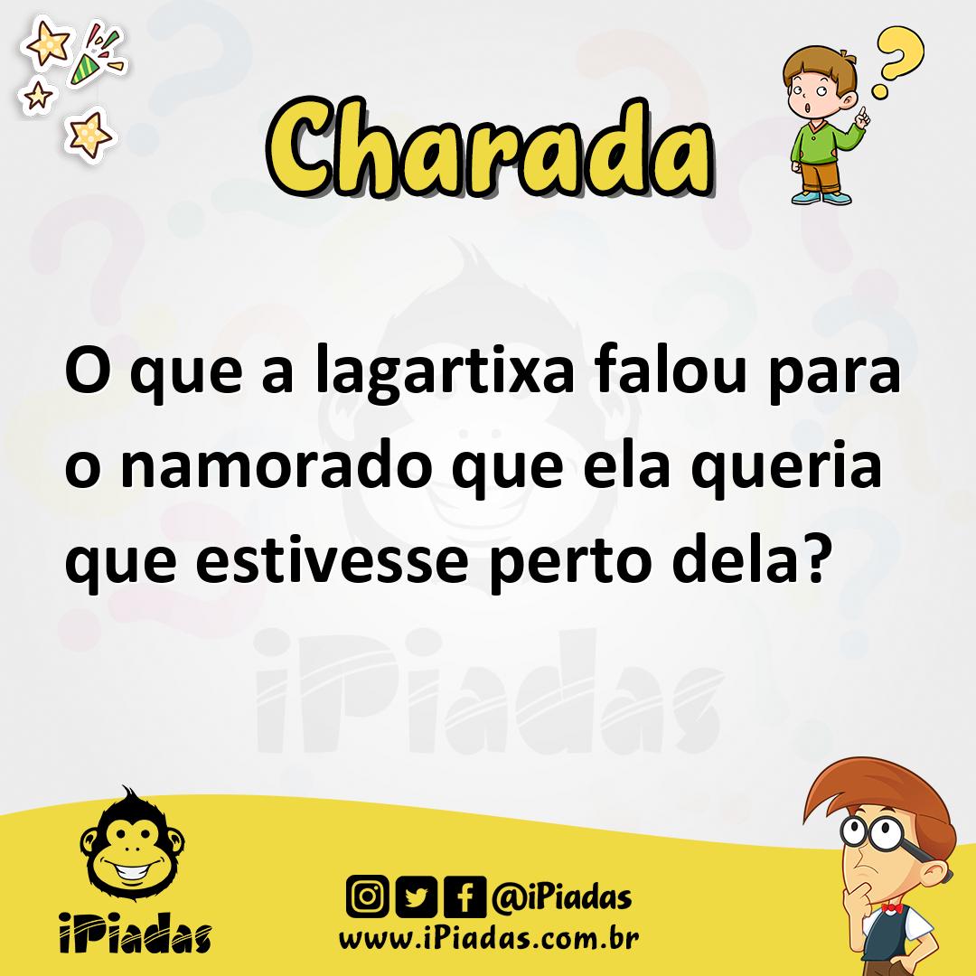 Ilustração de O que a lagartixa falou para o namorado que ela queria que estivesse perto dela? no iPiadas