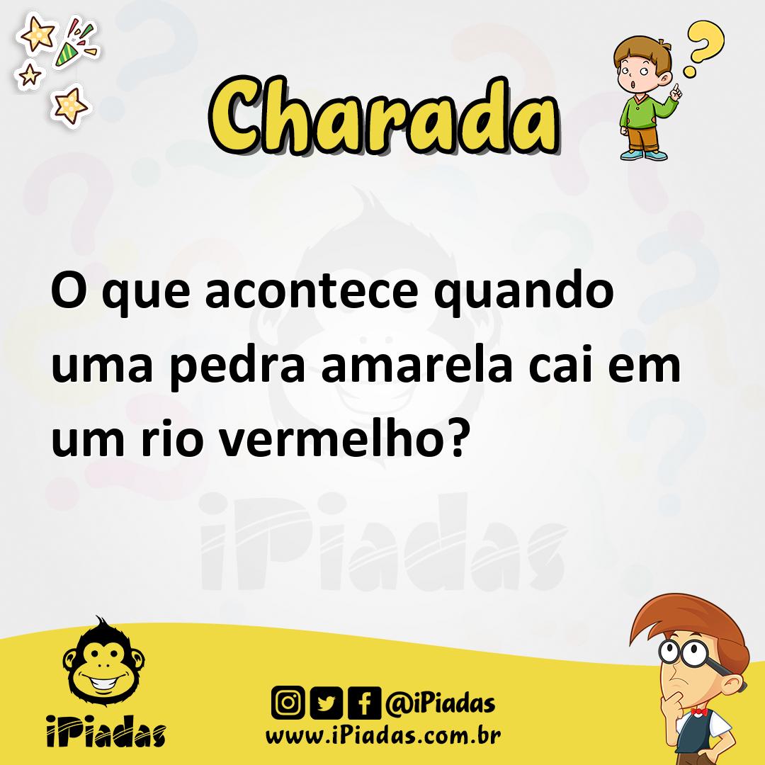 Ilustração de O que acontece quando uma pedra amarela cai em um rio vermelho? no iPiadas