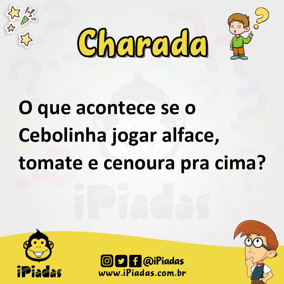 Ilustração de O que acontece se o Cebolinha jogar alface, tomate e cenoura pra cima? no iPiadas