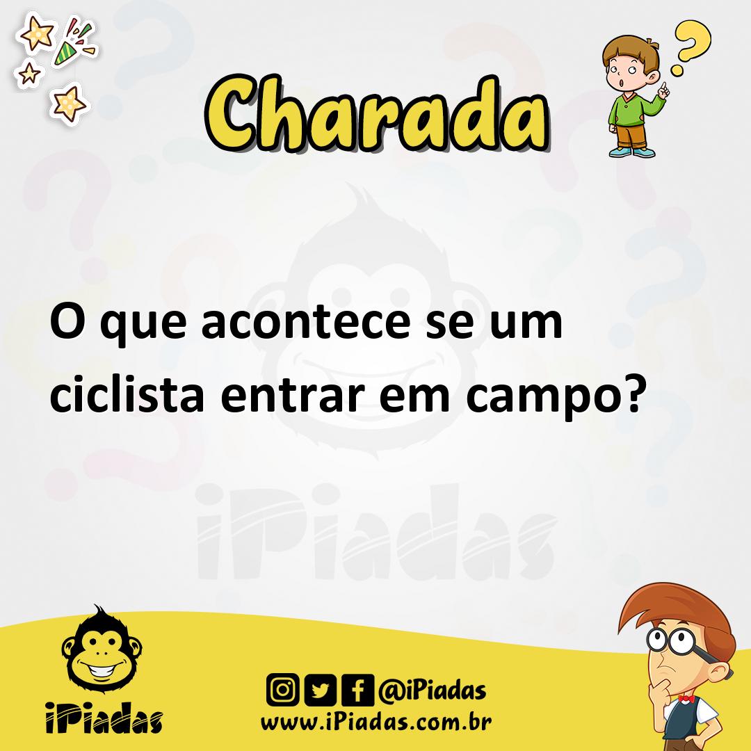 Ilustração de O que acontece se um ciclista entrar em campo? no iPiadas