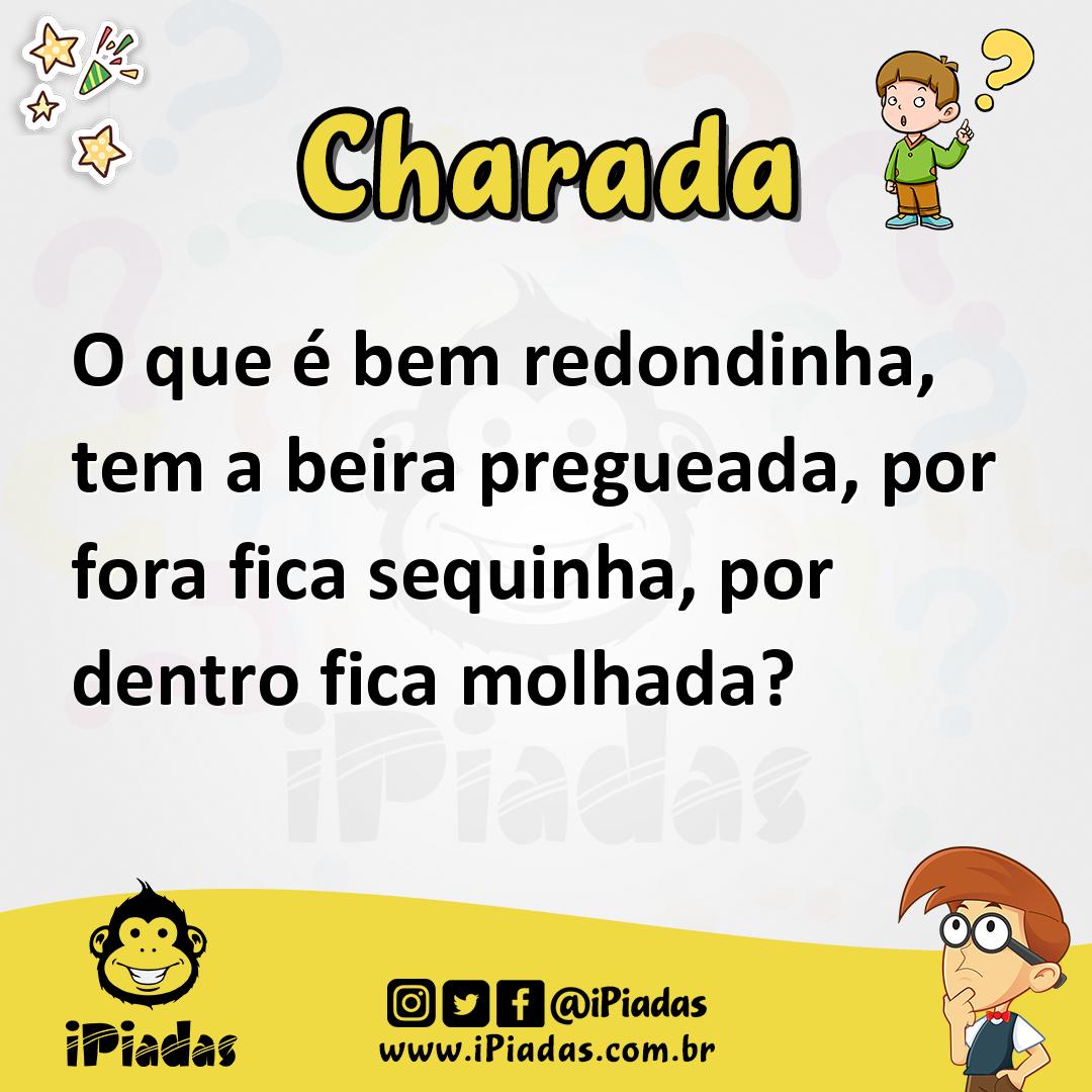 Ilustração de O que é bem redondinha, tem a beira pregueada, por fora fica sequinha, por dentro fica molhada? no iPiadas