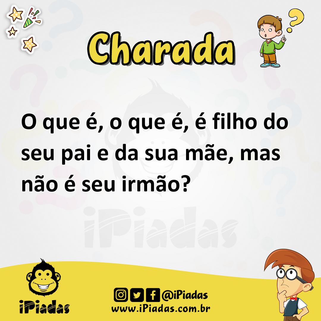 Ilustração de O que é, o que é, é filho do seu pai e da sua mãe, mas não é seu irmão? no iPiadas