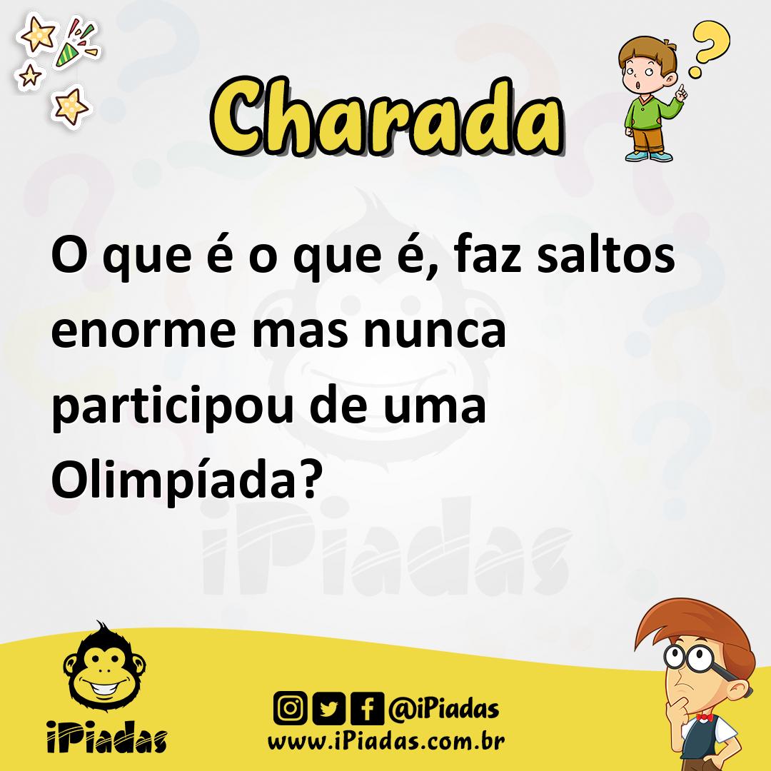 Ilustração de O que é o que é, faz saltos enorme mas nunca participou de uma Olimpíada? no iPiadas