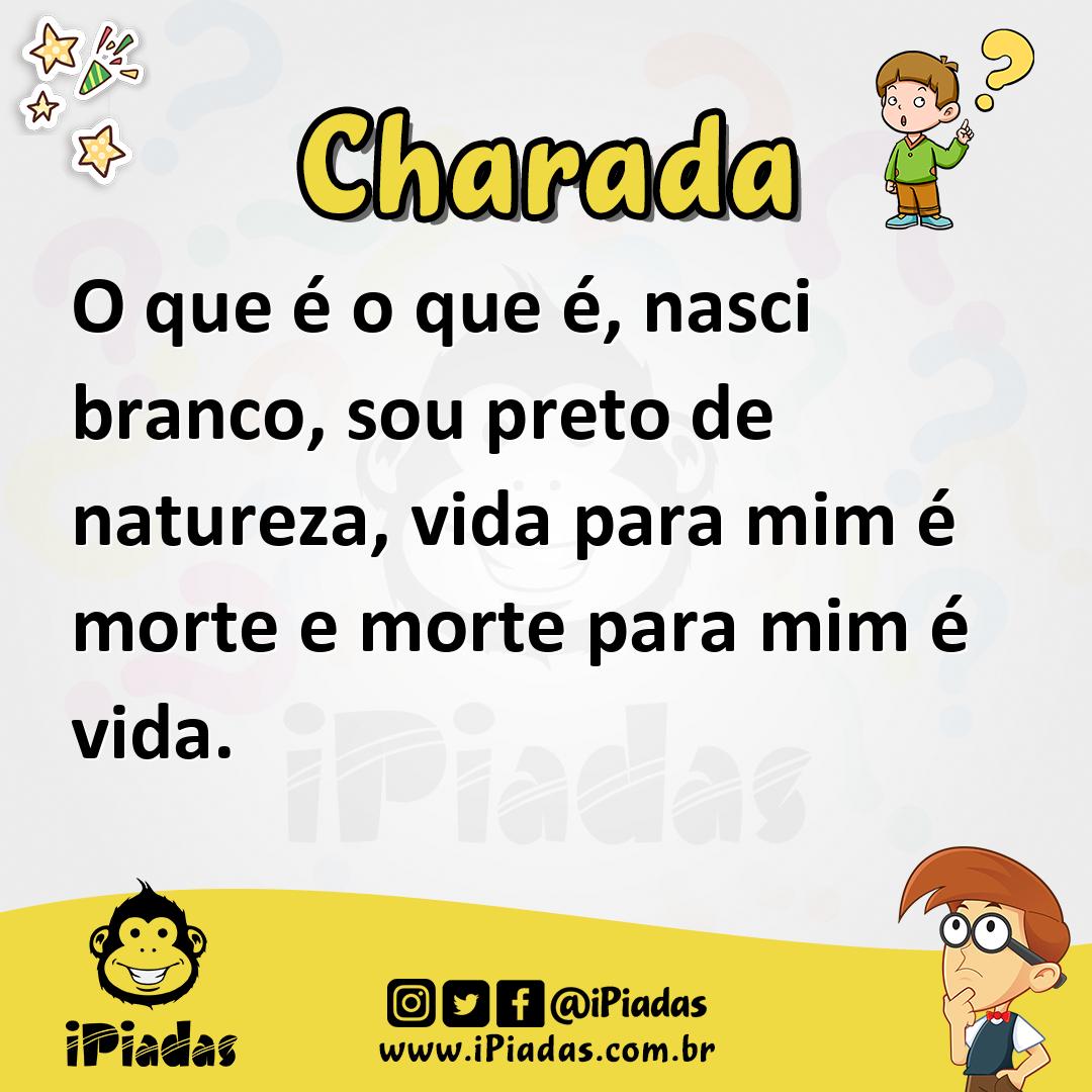 Ilustração de O que é o que é, nasci branco, sou preto de natureza, vida para mim é morte e morte para mim é vida. no iPiadas